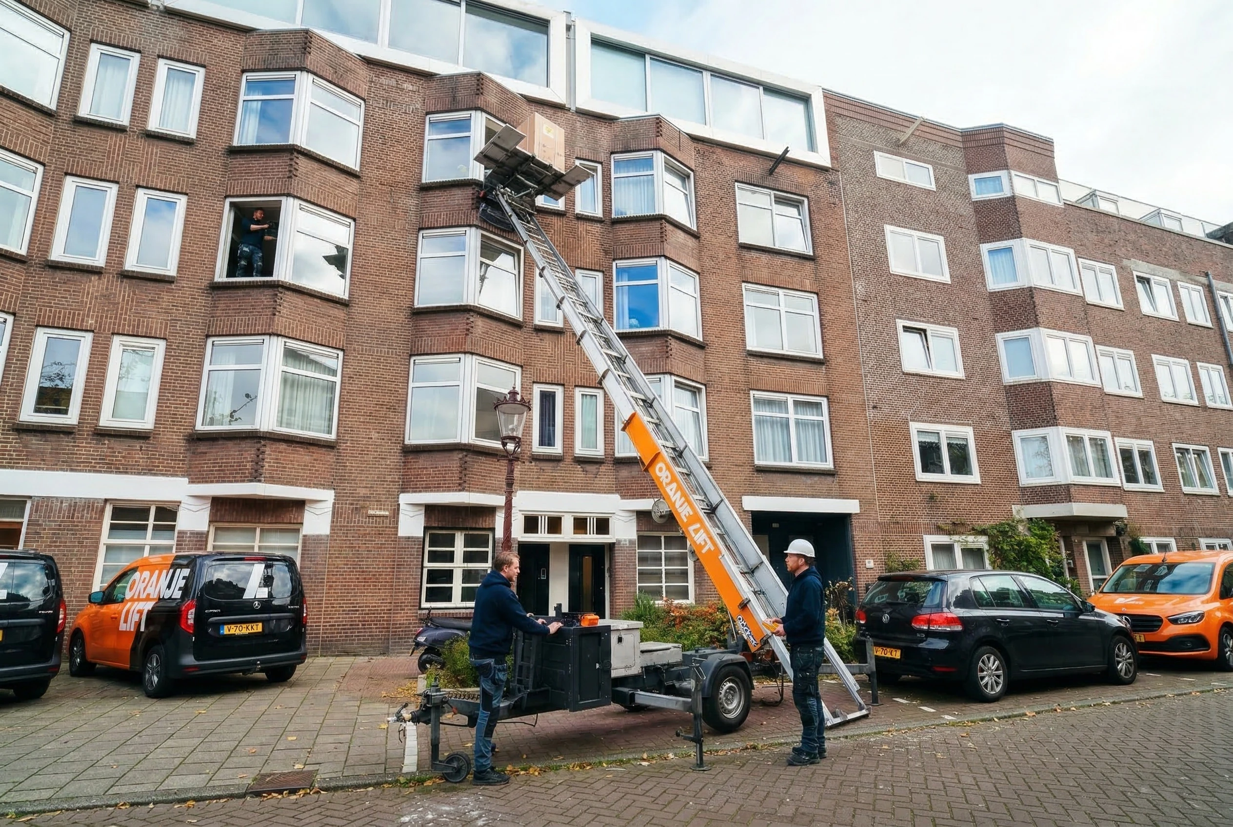 Verhuislift in actie in Nijmegen